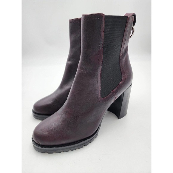 Paige Natasha Bootie Wine Leather Heel Ankle Women's Size 8.5 New Boot P… - Picture 3 of 14